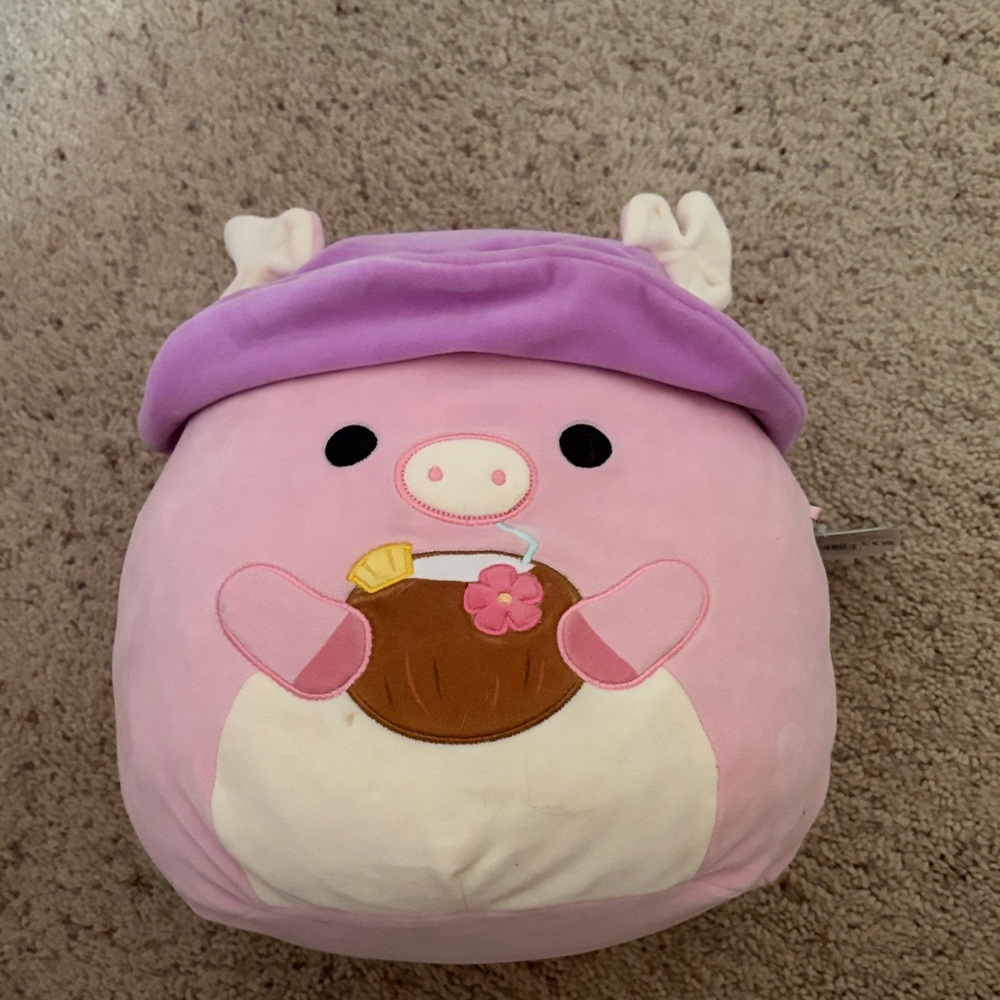 Pink Squishmallow Pig